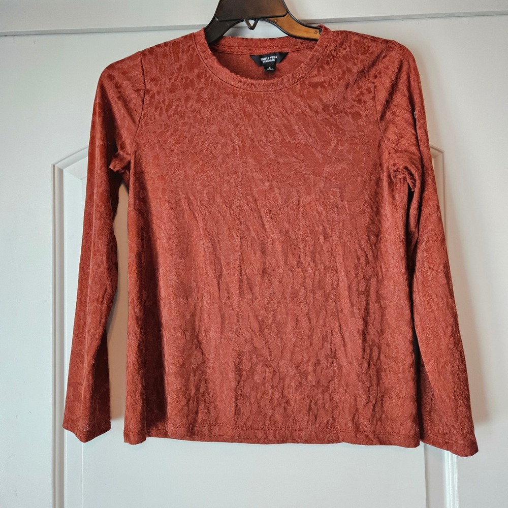 Simply Vera Wang Shirt Velvet Burnout Whimsigoth Orange‎ Fairy Grunge Small